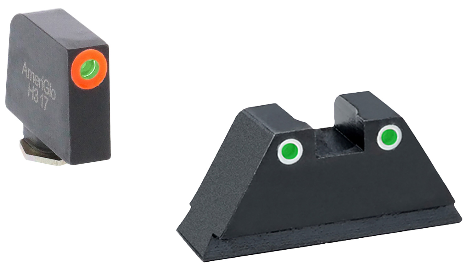 AmeriGlo GL331 Optic Compatible Sight Set for Glock Gen 1-5 suppressor height product photo — Aggressive Guns