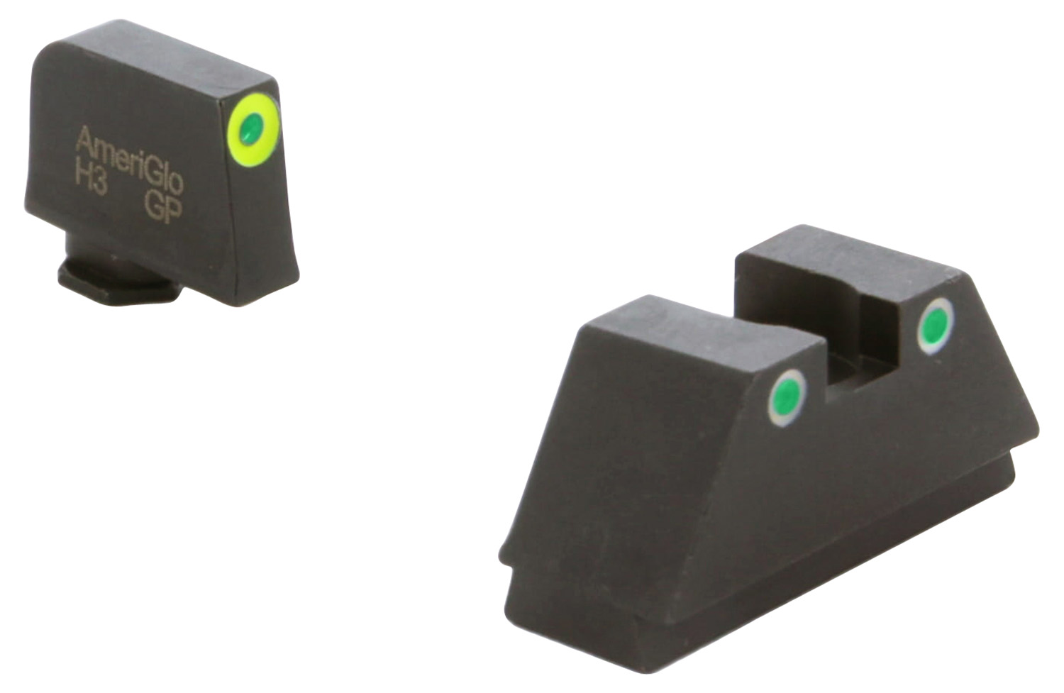 AmeriGlo GL333 Optic Compatible Sight Set for Glock Gen 1-5 suppressor height product photo — Aggressive Guns