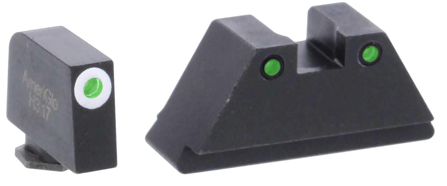 AmeriGlo GL152 Optic Compatible Sight Set for Glock Gen 1-5 suppressor height product photo — Aggressive Guns